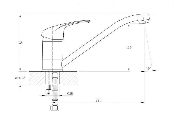 Смеситель для кухни Rush Corsica CO4240-28 хром 11523112 - Вид №1