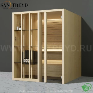 Effegibi YOKU.S60 BI.70100015 Био-сауна с правой дверью. Мощность: 6 кВт макс. Размеры: длина 174 см, ширина 170 см. Отделка: осина термообработанная