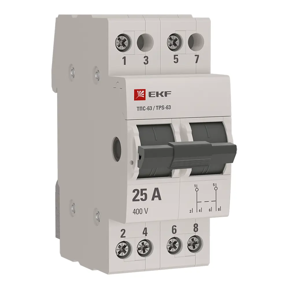 Трехпозиционный переключатель EKF Proxima 2P 25 А 88883189 STLM-2164691 