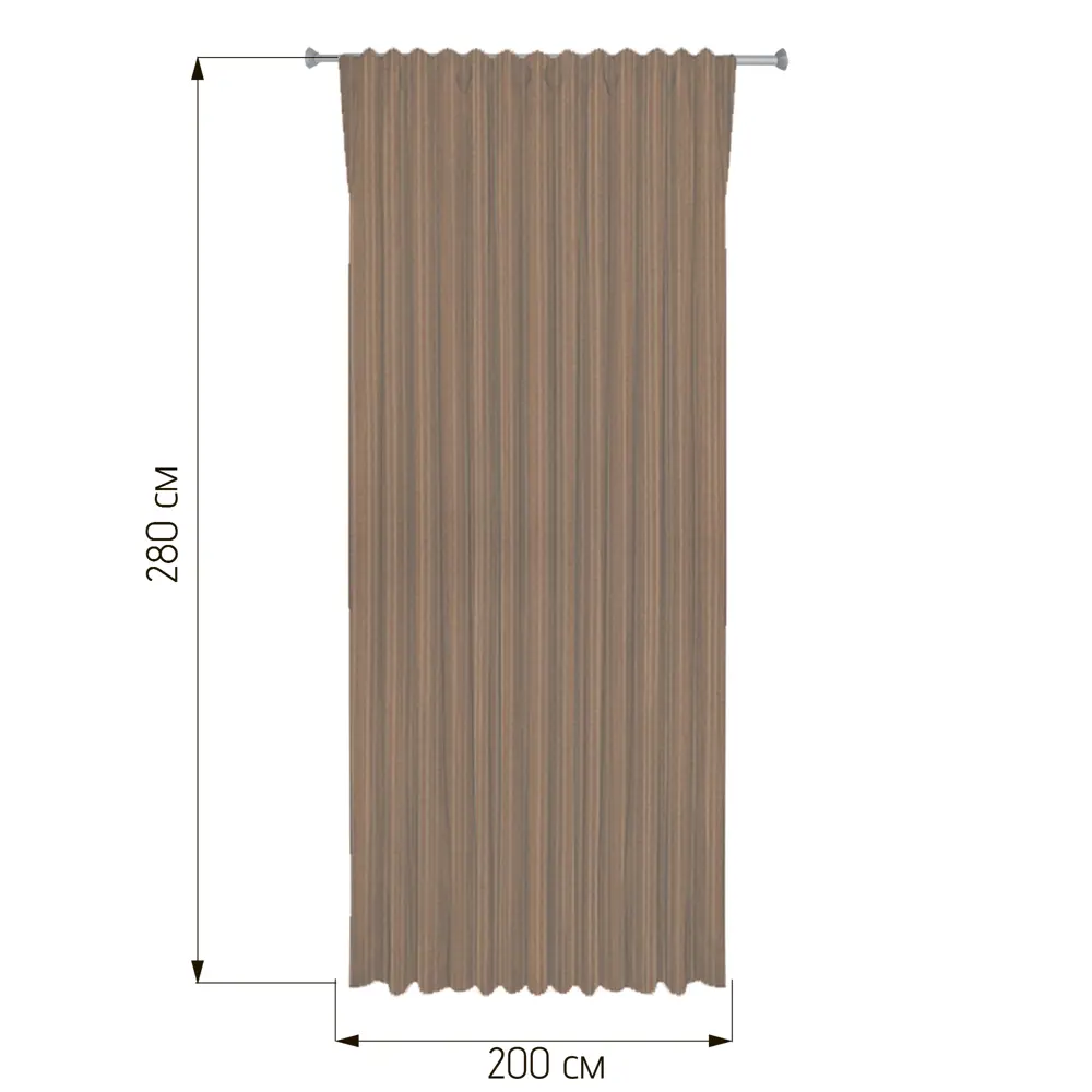 WITERRA Штора на ленте в стиле кантри терракотового цвета 200×280 см 89399728 STLM-1576049 - Вид №2