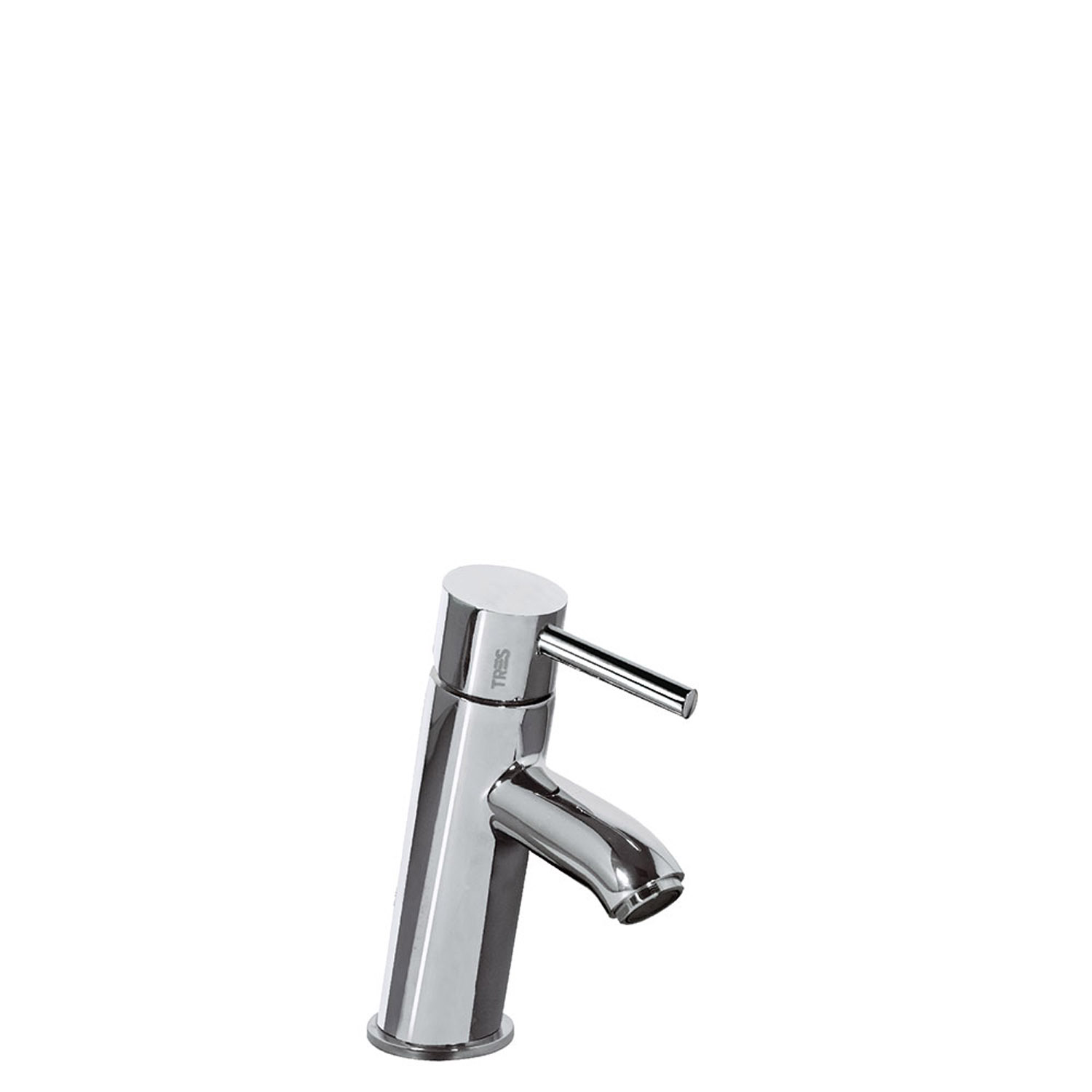 Наклонный смеситель с одной ручкой LEX-ALP для умывальника с автоматическим сливом-20390301D TRES