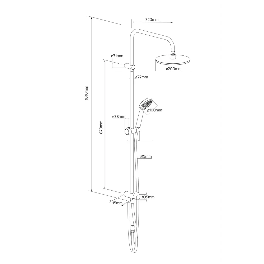 Damixa Willow — элегантная душевая система с хромированным покрытием 89346517 STLM-0980300 - Вид №3