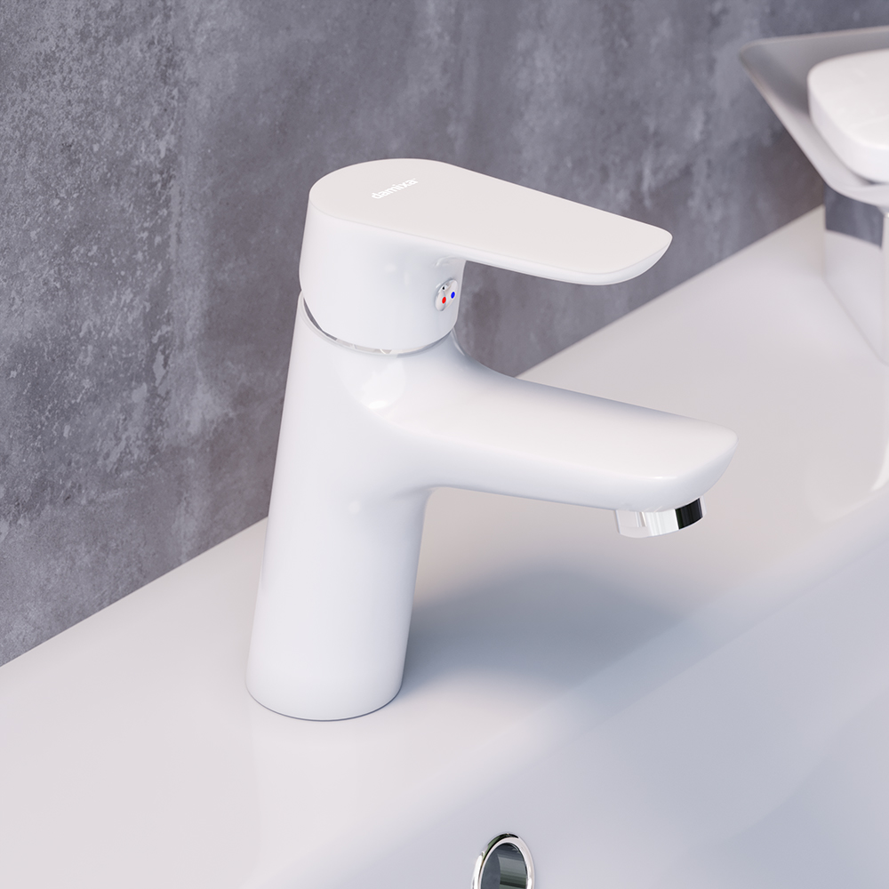 770210200 смеситель для умывальника белый Damixa Origin Bit 