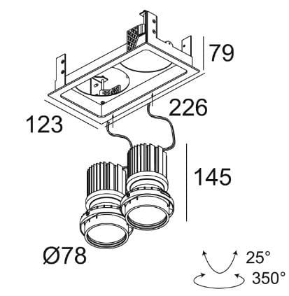 Регулируемый светодиодный прожектор Deltalight Minigrid In ARCH-00020492
