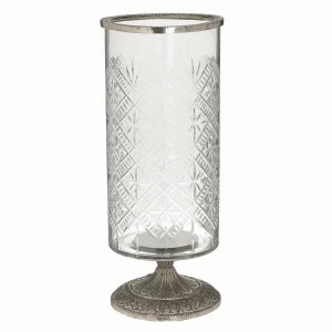Подсвечник стеклянный на 1 свечу серебристо-прозрачный To4rooms TO4ROOMS  00-3839342 Прозрачный;серебро