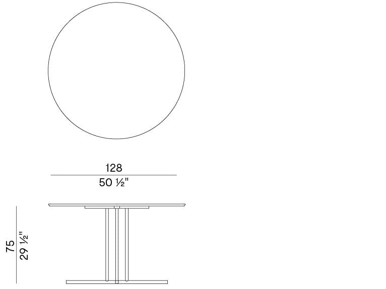 Круглый садовый стол из ироко и металла Potocco Graphic ARCH-00137800 - Вид №1