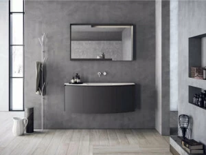 NOVELLO Настенная тумба под умывальник из пластмассы с ящиками и зеркалом Calix xl