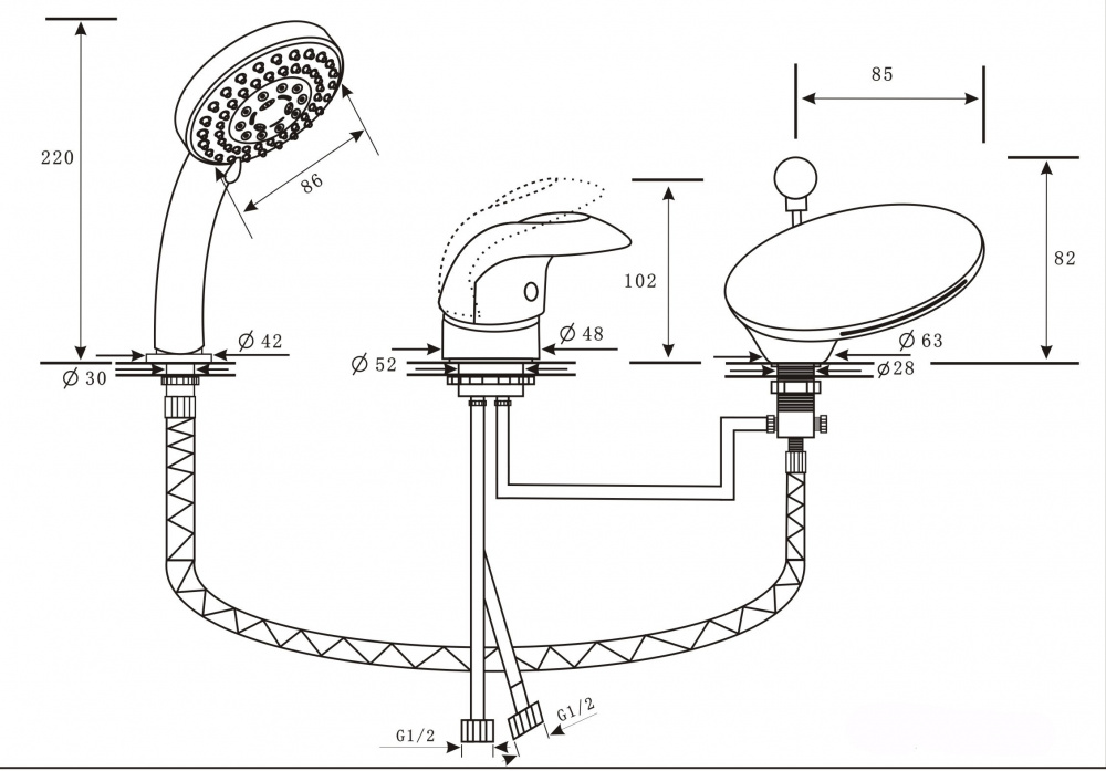 Каскадный смеситель ALPEN Niagara Delux хром AS1104C - Вид №1