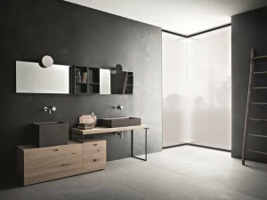 NOVELLO Двойная тумба под умывальник из дуба с зеркалом Craft 2.0