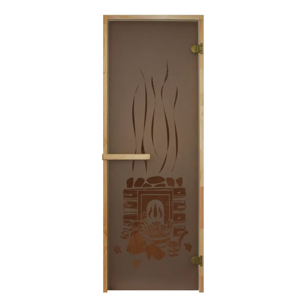 Дверь для сауны стеклянная бронза с рисунком 69x189 см двусторонняя Santreyd STLM-2033066
