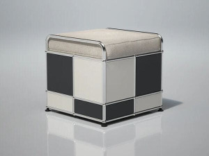 Стальной низкий стул