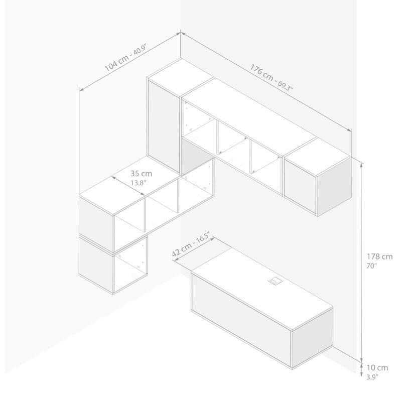 Угловая стена, установленная в меламинированной стене Mobili Fiver IACOPO ARCH-00078791 - Вид №20