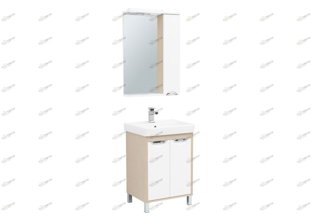 Мебель для ванной Aquanet Гретта 60 New светлый дуб (2 дверцы) 00239426