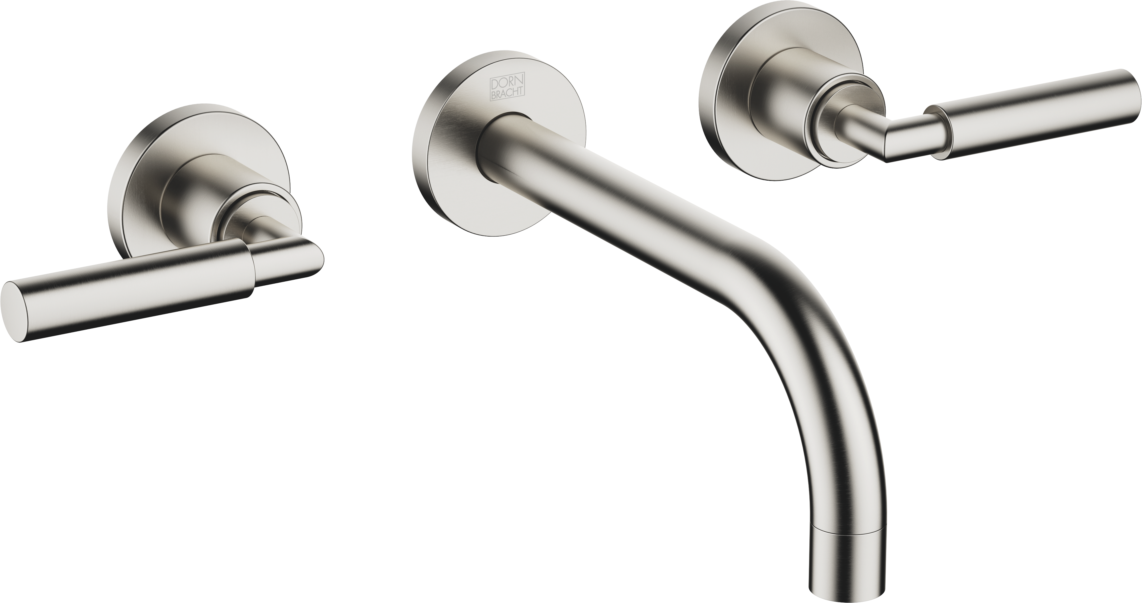 ТАРА Смеситель для раковины настенный без донного клапана - матовая платина 36712882-06