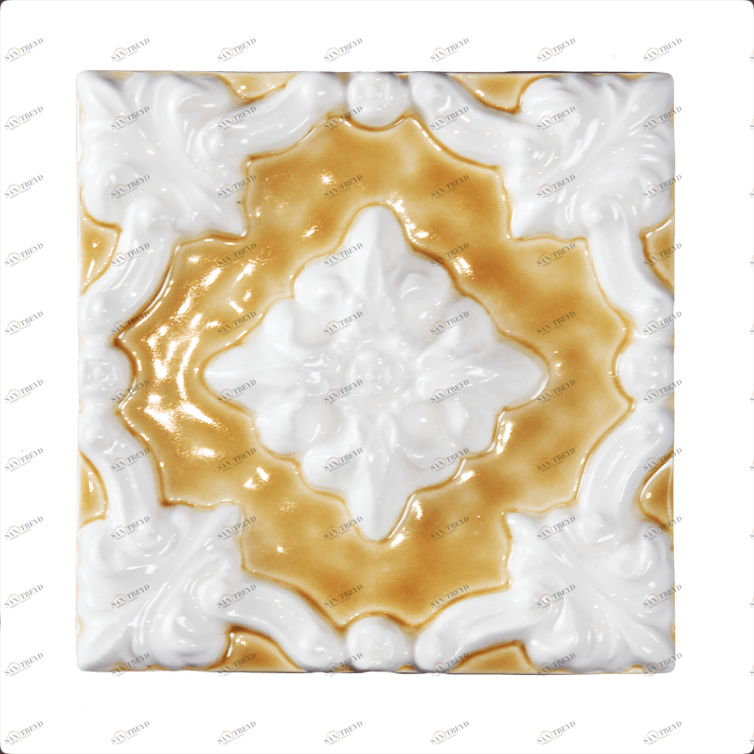 Двухцветная плитка с поливным фоном PROVANSFAIENCE sun-id-994469