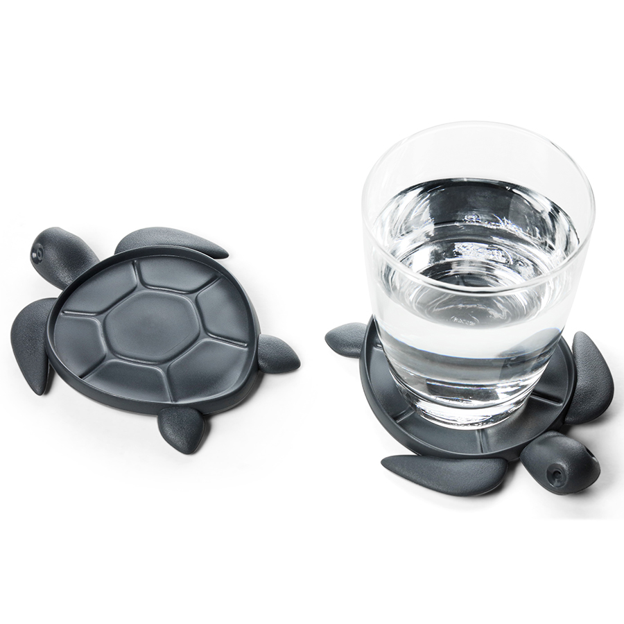 QL10350-DK-GY Подставка под стаканы save turtle, темно-серый Qualy 