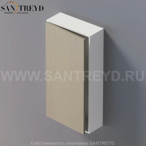 LIFT Модульный шкаф 80 см с левой дверью на доводчиках. Модули могут располагаться горизонтально и вертикально. Отделка: белая краска и серый дуб. AMOB052RCLZSX