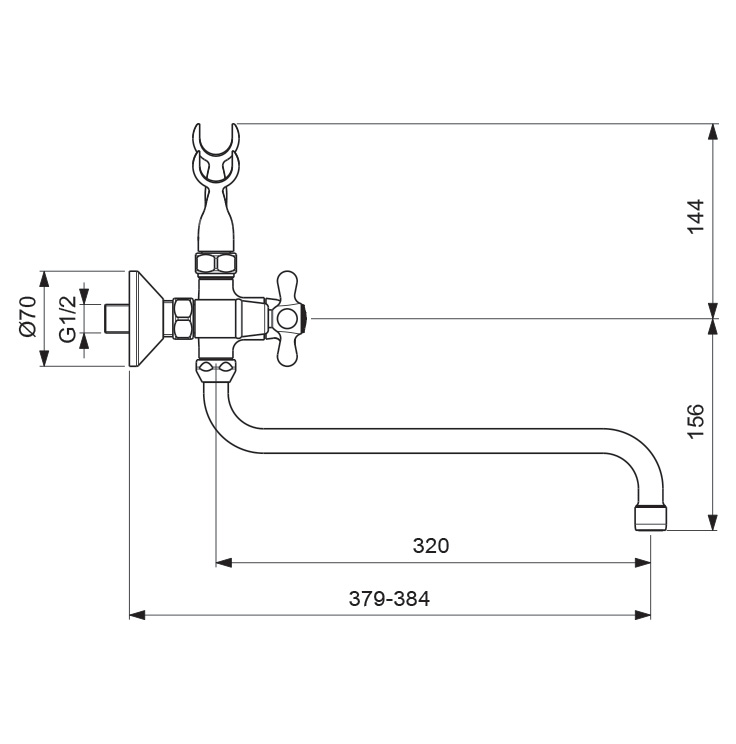 BA347AA Смеситель для ванны/душа VIDIMA RETRO - Вид №1