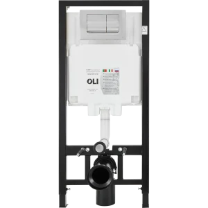 Инсталляция Oli 80 Eco 50 см для подвесного унитаза с кнопкой цвет хром