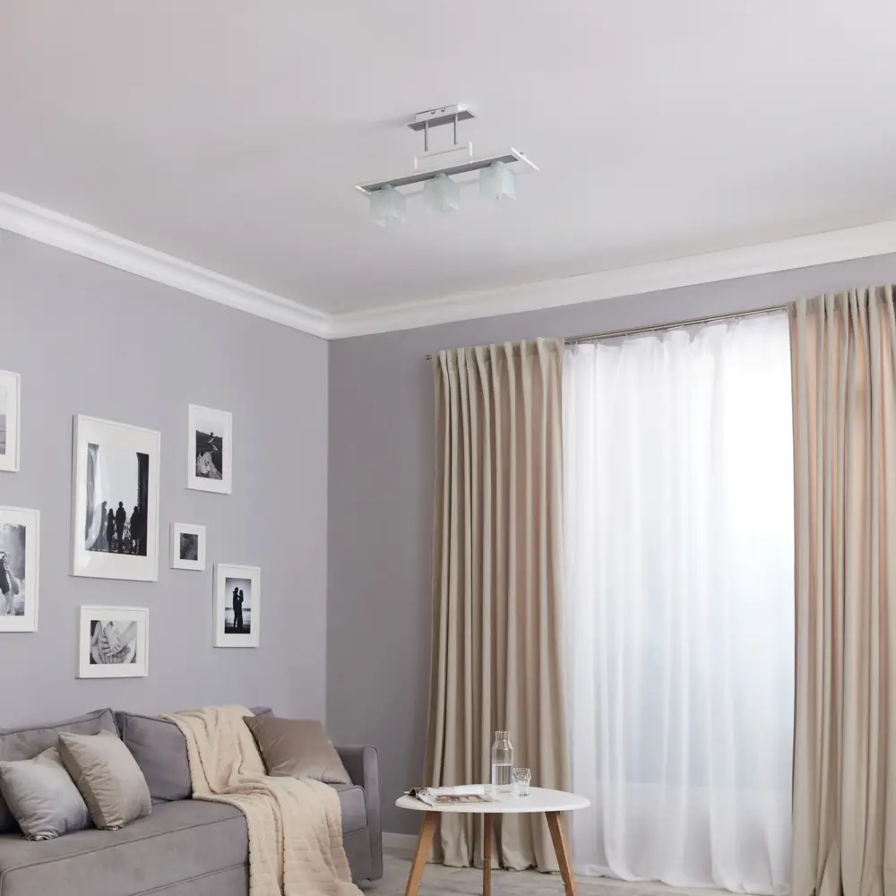 Люстра потолочная Модерн КС30092/3C, 3 лампы, 9 м², цвет белый КЛЮЧНИК STLM-2112244 - Вид №9