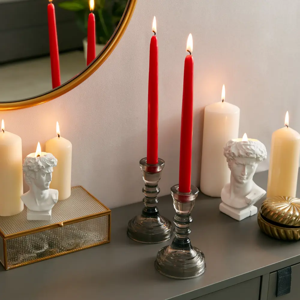 Набор свечей 2.3x24.5 см цвет античный красный 2 шт Santreyd STLM-2164926