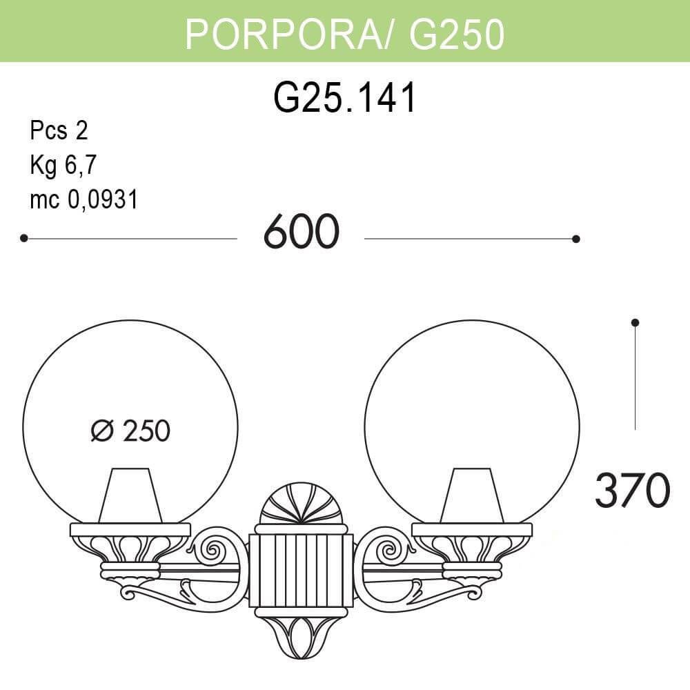 Уличный настенный светильник Fumagalli Porpora/G250 G25.141.000.WXE27 FUMAGALLI PORPORA, G250 271823 Белый  - Вид №1