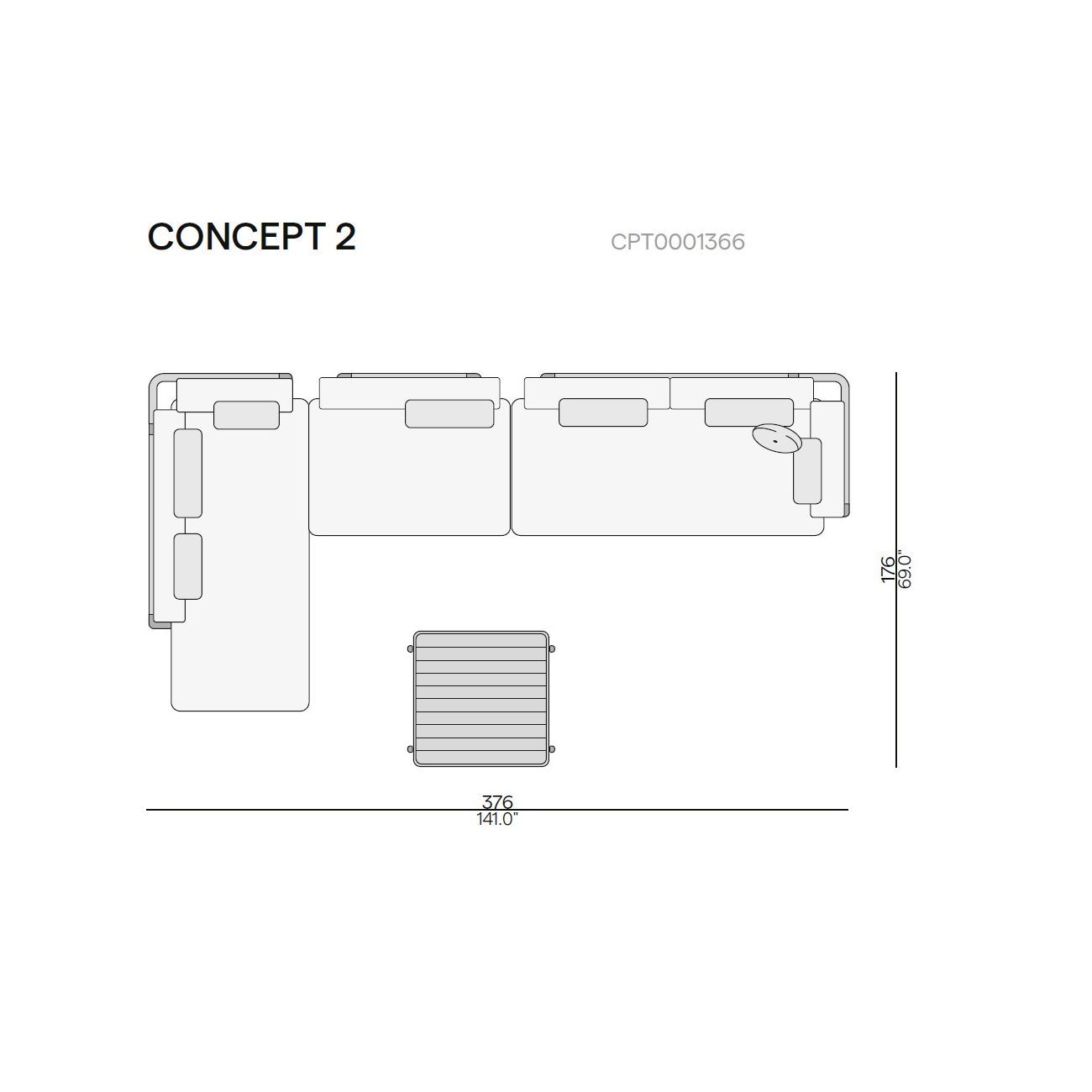 Тканевый угловой модульный садовый диван MANUTTI Flows ARCH-00011283 - Вид №3