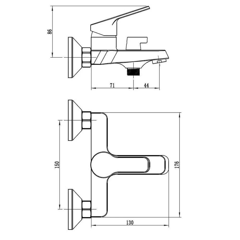 Смеситель для ванны Esko Mavi MV 54 однорычажный с лейкой и шлангом цвет хром MV54 STLM-2043366 - Вид №1
