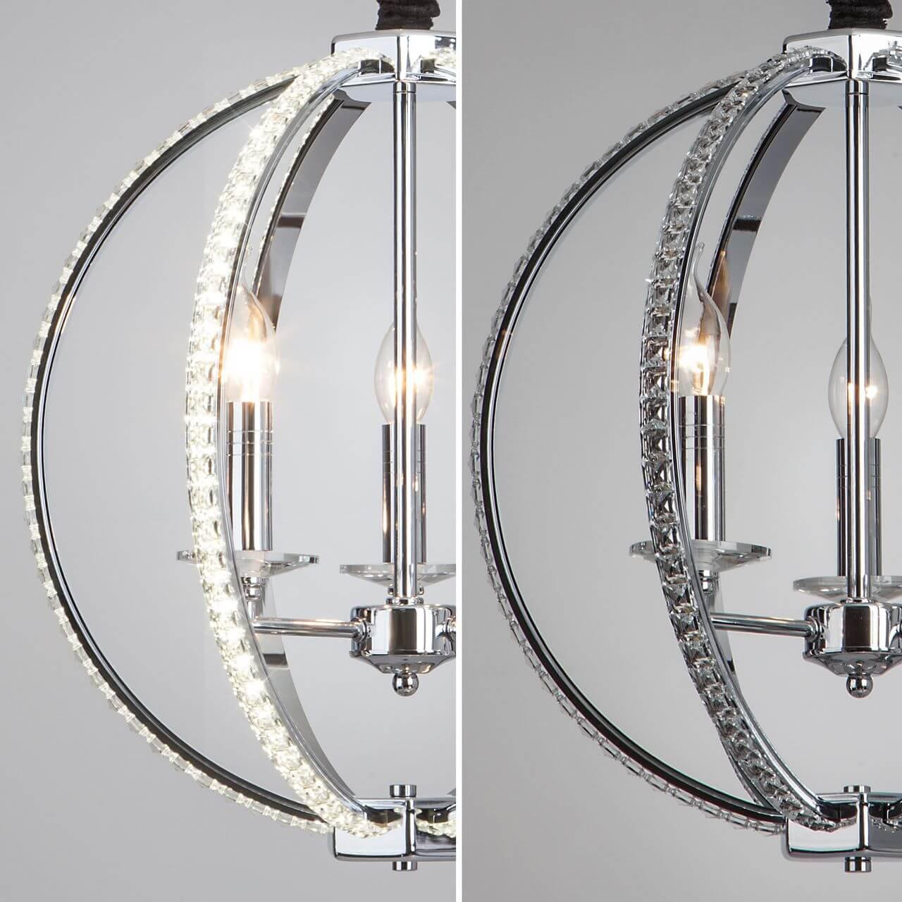 Подвесная люстра Bogates Atlas 426/3 Strotskis BOGATES ДИЗАЙНЕРСКИЕ, ATLAS, ШАР 187351 Хром  - Вид №2