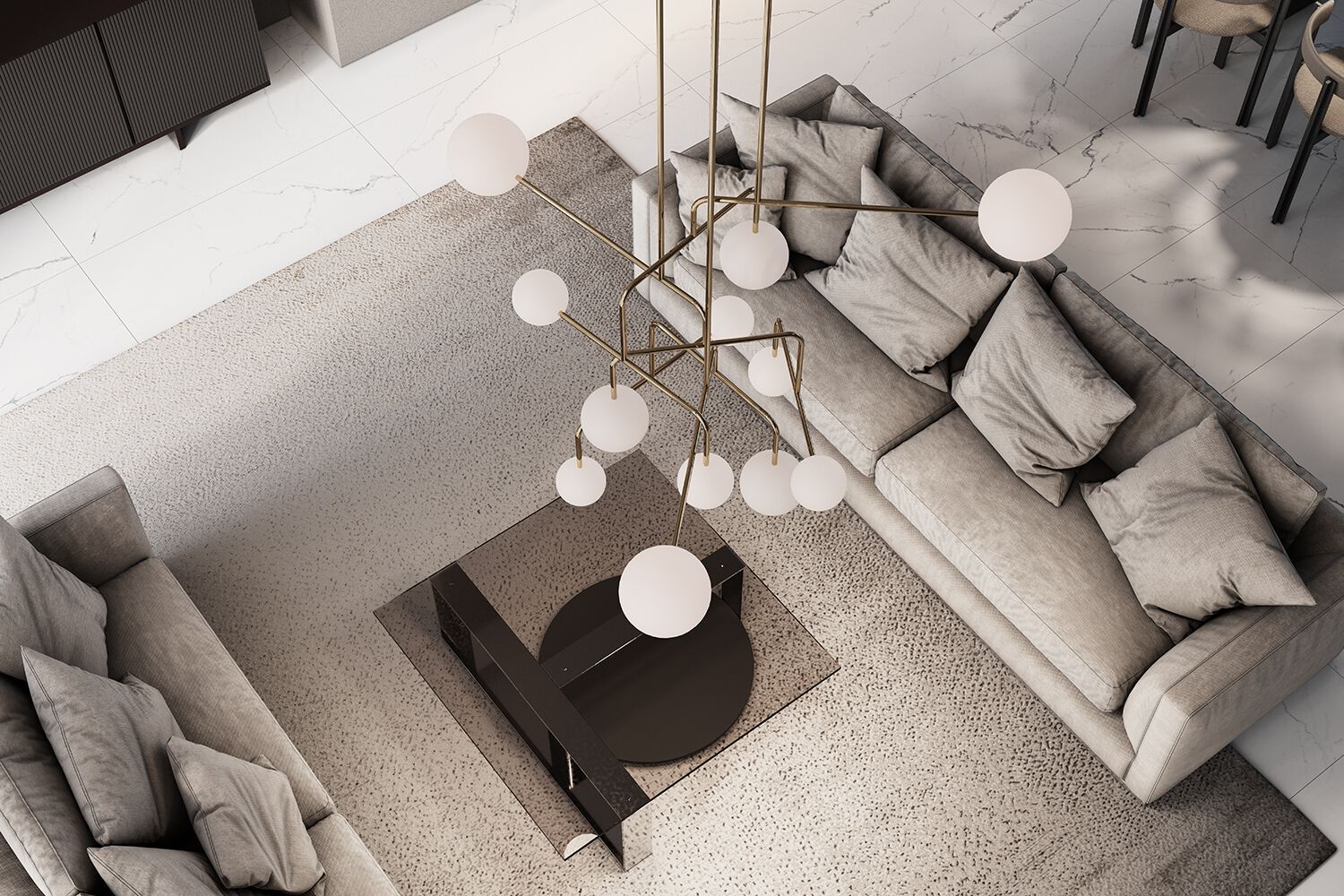 Латунный светодиодный подвесной светильник Alma light CONSTELLATION ARCH-00060731 - Вид №5