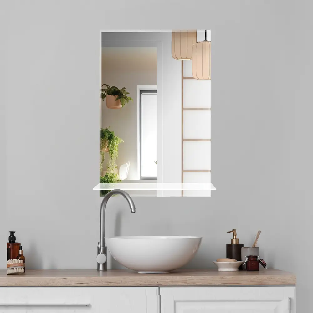 Зеркало для ванной S40W с полкой 60x40 см 89356959 STLM-2151249 Santreyd - Вид №1