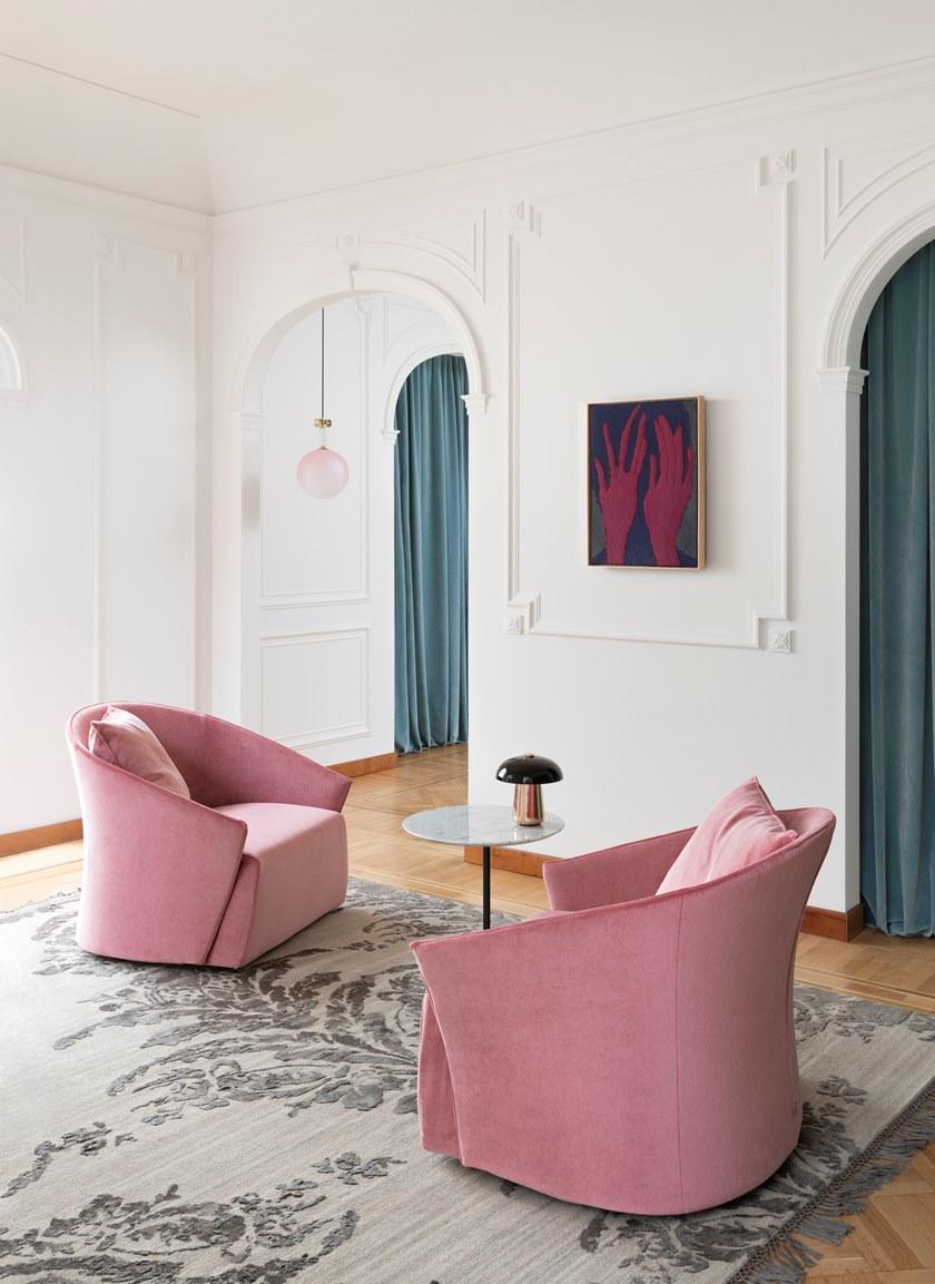 Saba Italia Кресло из ткани со съемным чехлом с подлокотниками sun-id-1514368 - Вид №5