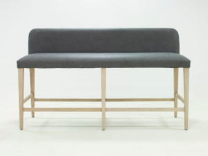 Высокая кожаная скамья со спинкой