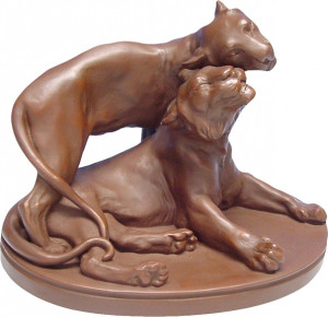 93417 Meissen Фигурка 16,5см "Пара тигров" (Эрих Хёзель, 1937г.) Фарфор