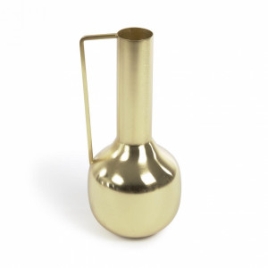 109393 Catherine vase with handle in gold-coloured metal 25 cm La Forma