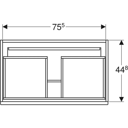 869561000 Шкафчик для встраиваемой раковины Geberit Renova Plan, с одним выдвижным и одним внутренним выдвижным ящиком Geberit  - Вид №26