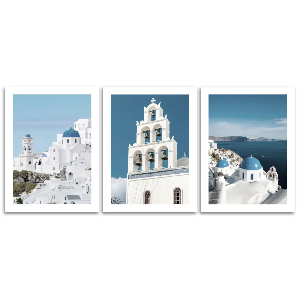 Santreyd | Триптих Санторини 30×40 см для стильного интерьера 87794372 STLM-0828628