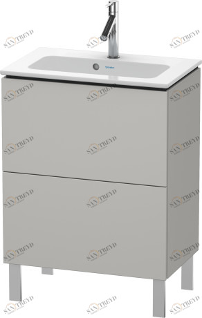 LC667300707 Тумбочка напольная компакт L-Cube #LC6673 620 x 391 мм Бетонно-серый матовый декор Duravit