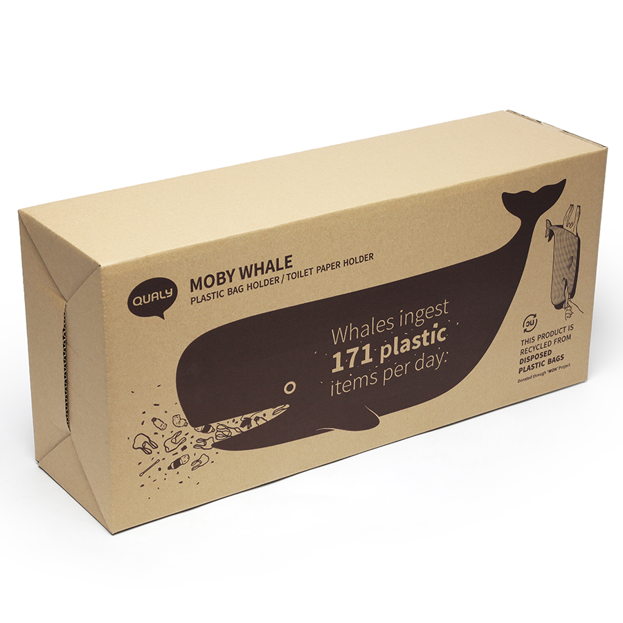 QL10363-GY Держатель для пакетов и туалетной бумаги moby whale серый Qualy  - Вид №9