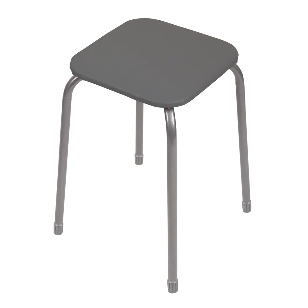 Табурет Ника Эконом 3 ТЭ3/С 29x46.5x29 см ножки металл/серый сиденье искусственная кожа серый Santreyd STLM-2181926