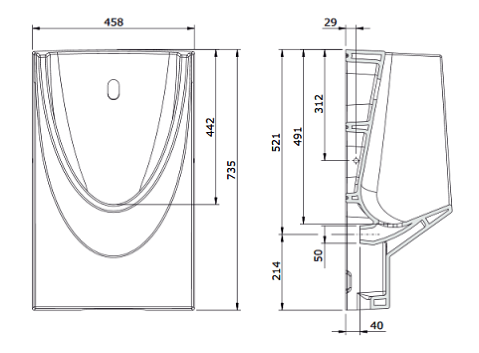 108537004 Настенный писсуар, уринал с мушкой Sanindusa Modo - Вид №1