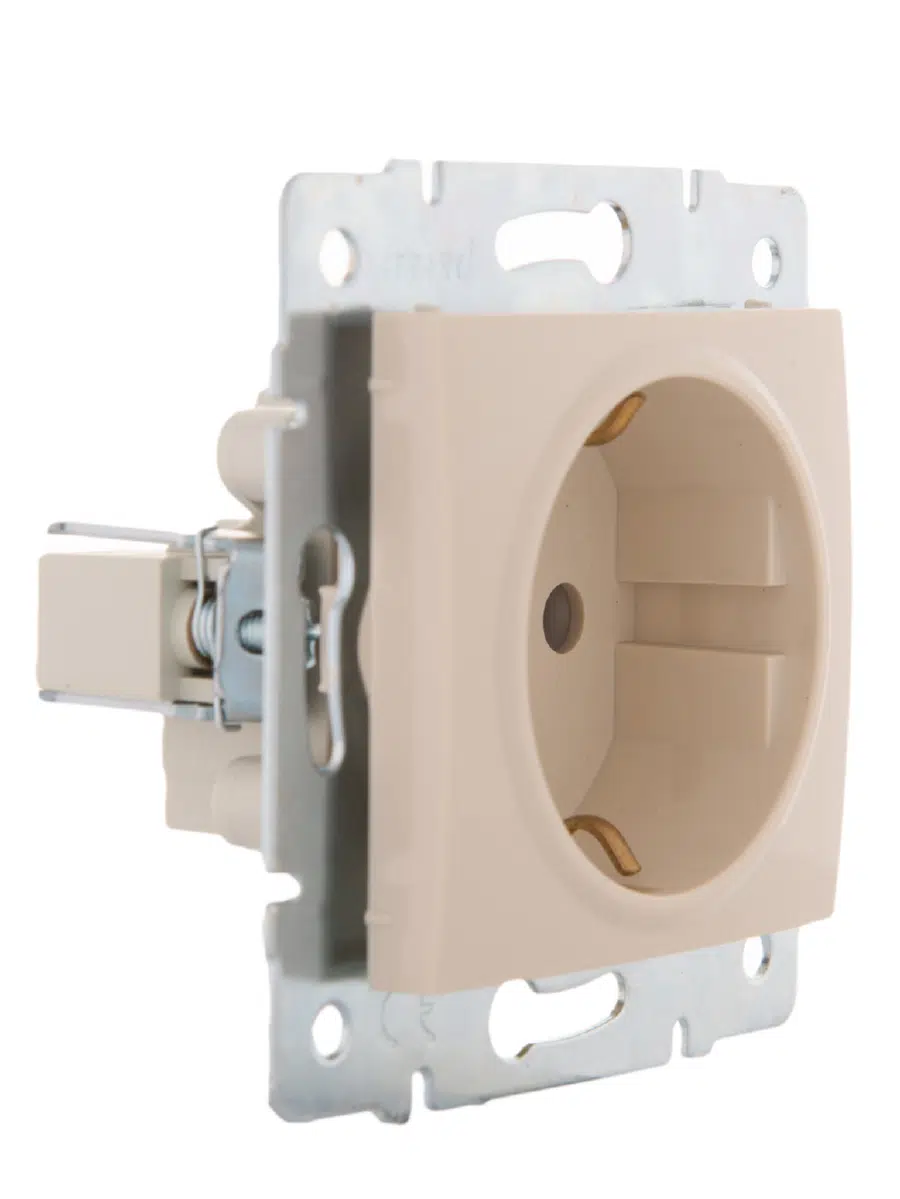 KARINA Розетка с защитой от детей сз кремовый LEZARD 707-0388-124В - Вид №4