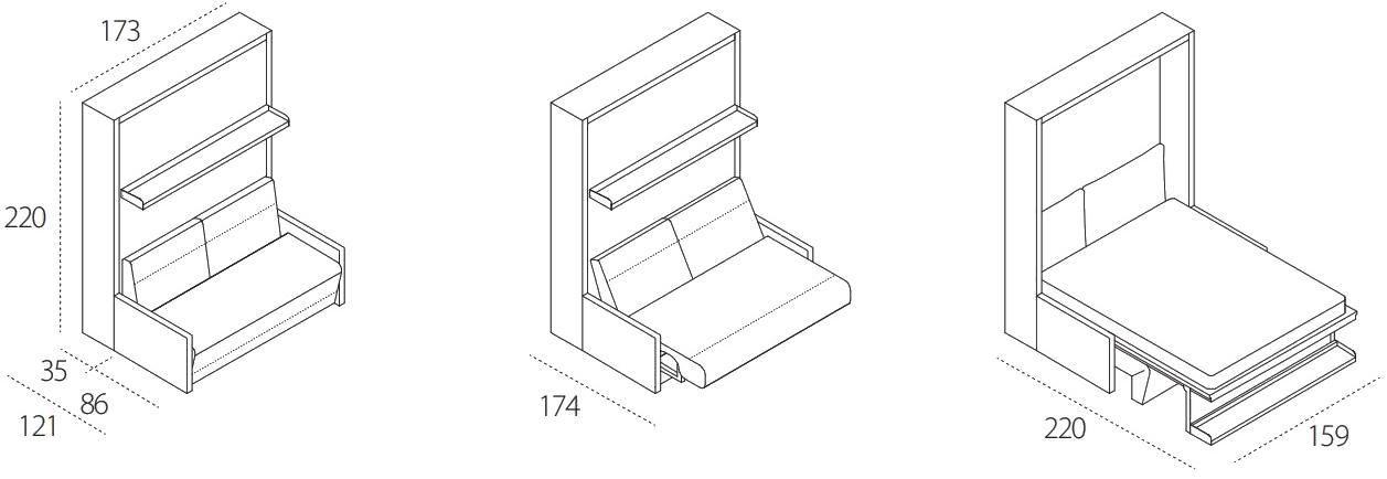 CLEI Раскладная двуспальная кровать Ito sun-id-1350313 - Вид №6
