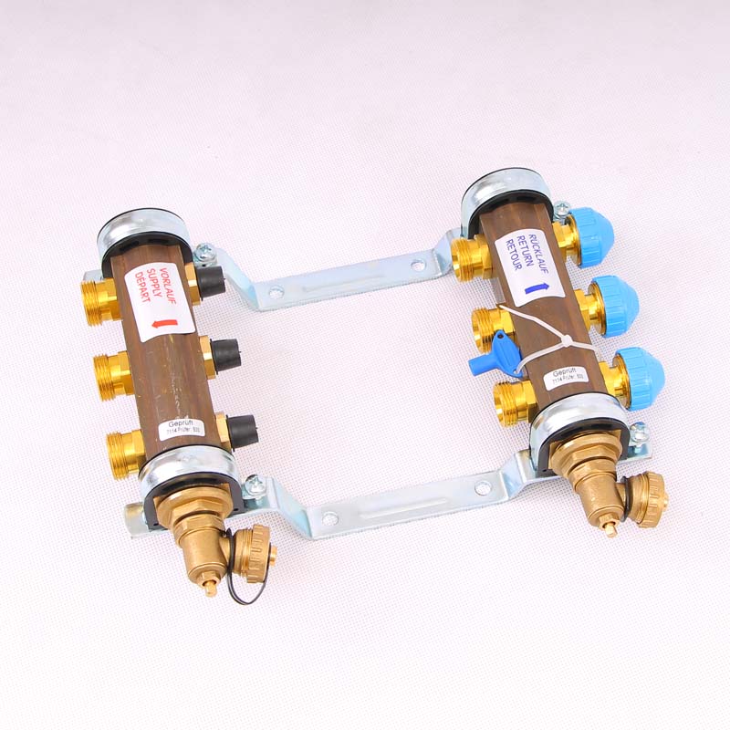 Коллекторная группа HKV с регулировочными и термостатическими вентилями WATTS Ind 1"x3/4"ЕК 3 выхода 10004174 - Вид №1