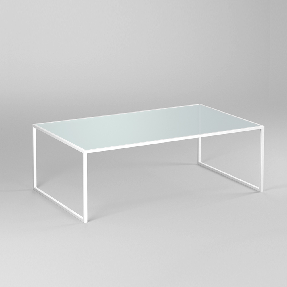 Журнальный столик белый с матовым стеклом 100 см London lite white INTELLIGENT DESIGN  260861 Белый  - Вид №1