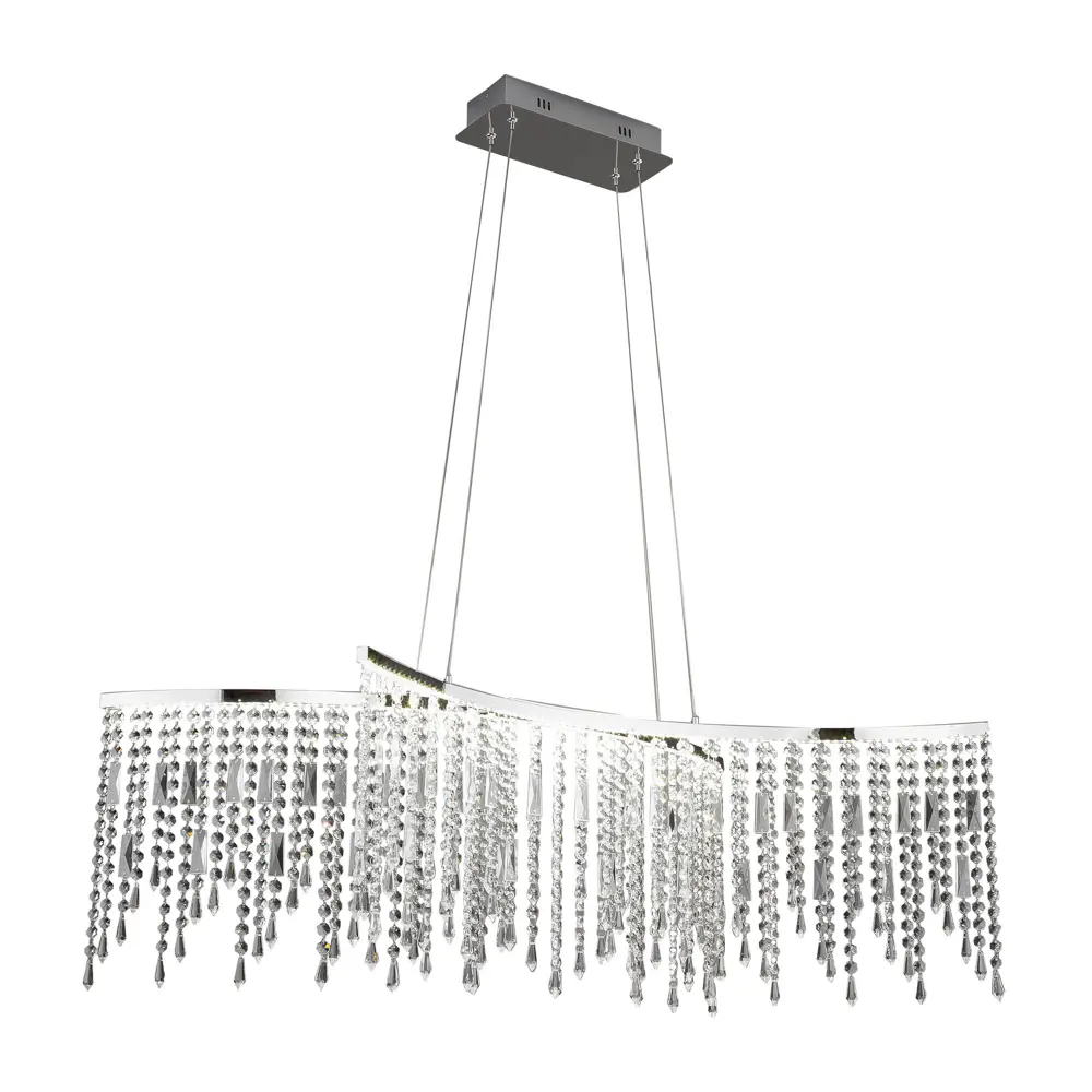 Светильник подвесной светодиодный Sorrento с пультом управления, 14 м², регулируемый белый свет, цвет хром Eurosvet STLM-2077584