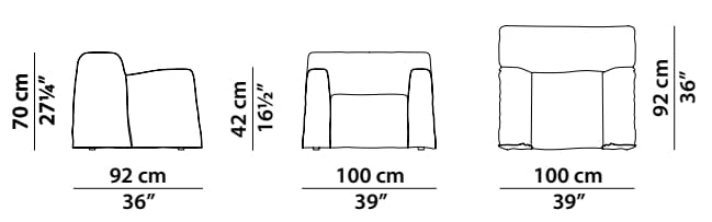Кожаное садовое кресло с подлокотниками Baxter TAIPEI ARCH-00062613 - Вид №6