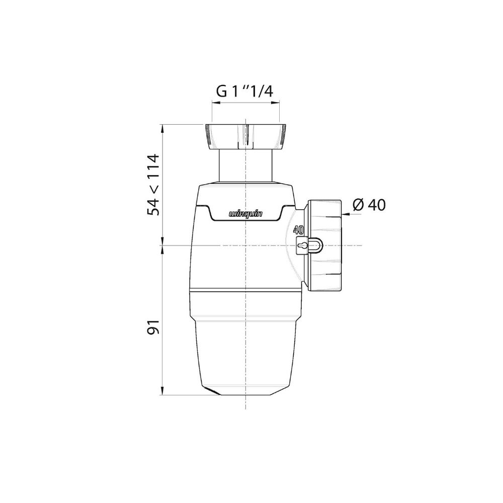 Сифон WIRQUIN NEO 1 ? х 40 мм  без выпуска (30987068) 30987068 Santreyd  - Вид №2