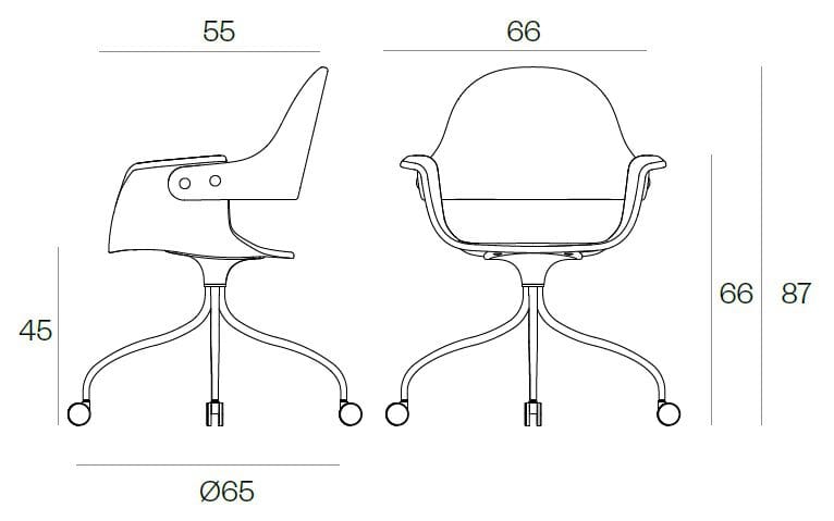 Кресло на колесиках с мягким сиденьем BD Barcelona Showtime ARCH-00131907 - Вид №5