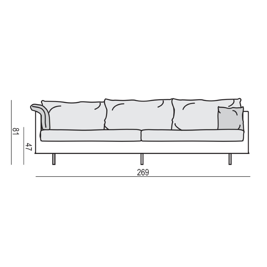 Диван Julia, четырехместный, молочный Sits S1273 - Вид №3